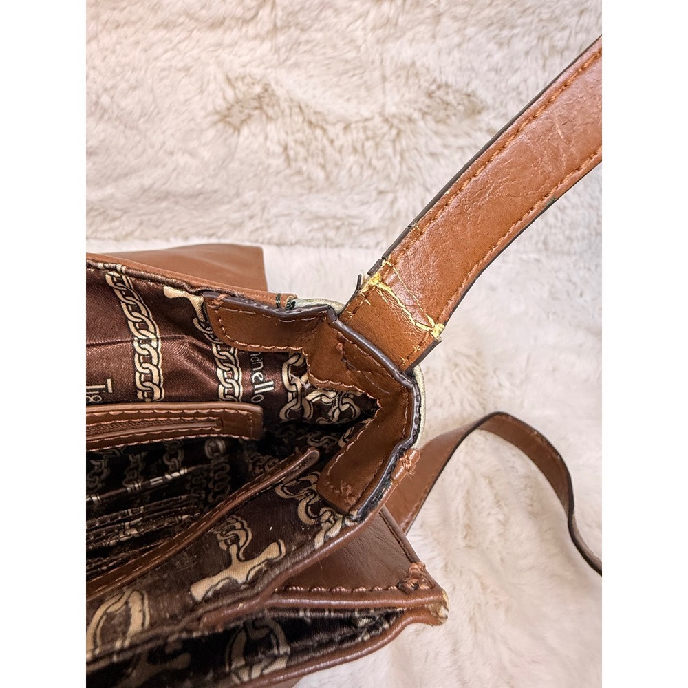 Tignanello Leather Crossbody Bag Sage Green Brown Turquoise Studded Boho A292859 - Picture 7 of 11